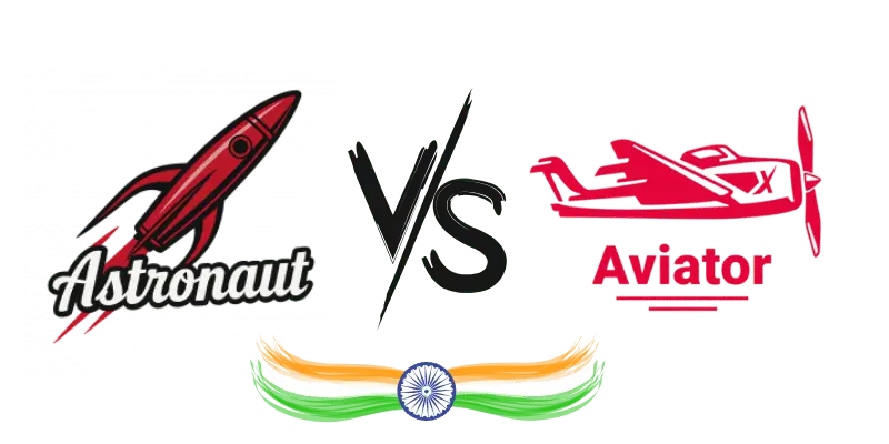 Astronaut vs Aviator image with game logos